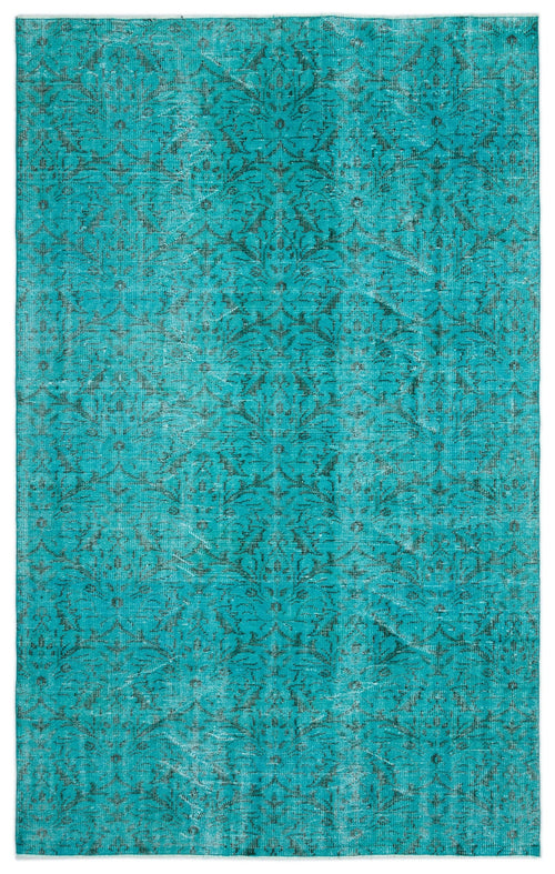 Atina Turquoise Vintage Wool Handmade Area Rug 5'10" x 9'3"