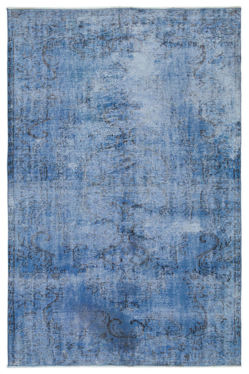 Atina Blue Vintage Wool Handmade Area Rug 4'4" x 10'5"