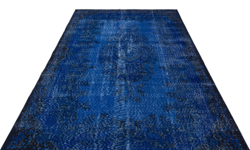 Atina Blue Vintage Wool Handmade Area Rug 5'9" x 9'4"