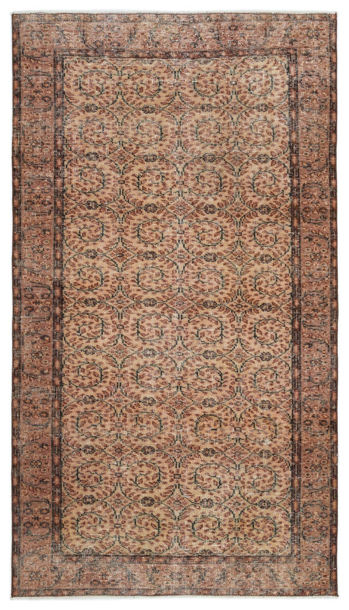 Atina Brown Vintage Wool Handmade Area Rug 4'9" x 8'5"