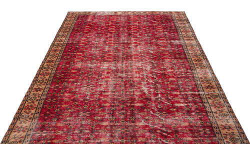 Atina Red Vintage Wool Handmade Area Rug 5'7" x 10'0"
