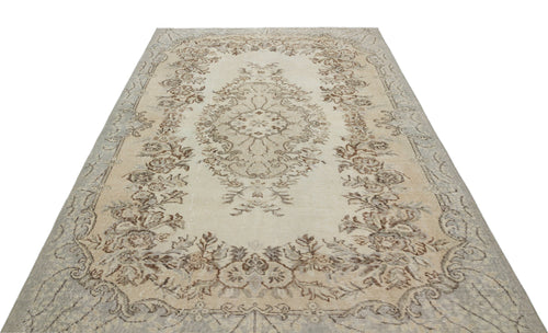 Atina Beige Vintage Wool Handmade Area Rug 5'11" x 8'8"