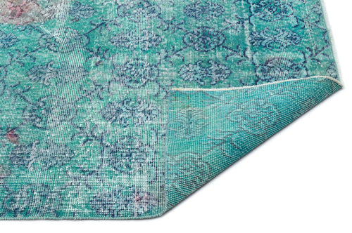 Atina Turquoise Vintage Wool Handmade Area Rug 7'0" x 10'9"