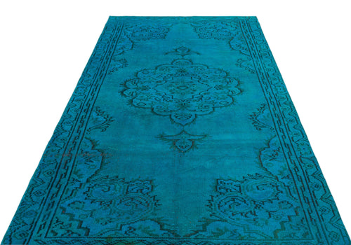 Atina Turquoise Vintage Wool Handmade Area Rug 5'0" x 8'10"