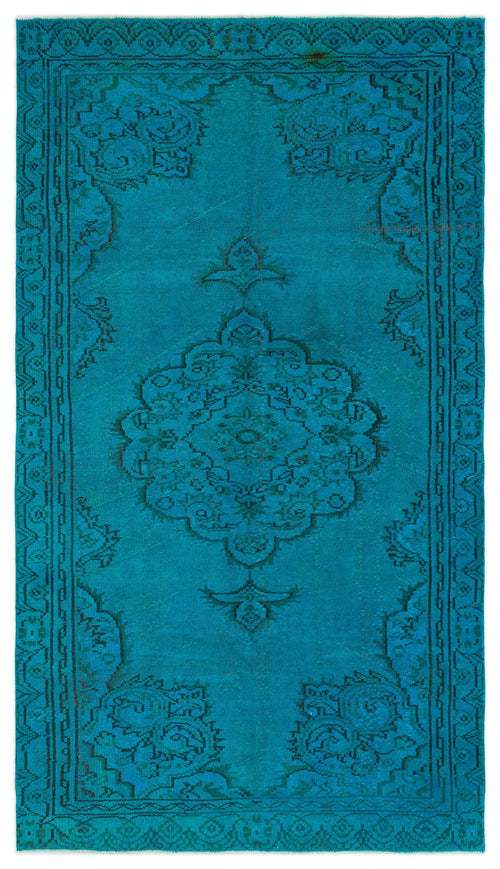 Atina Turquoise Vintage Wool Handmade Area Rug 5'0" x 8'10"