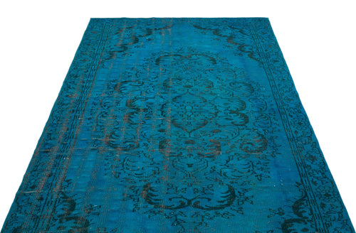 Atina Turquoise Vintage Wool Handmade Area Rug 5'4" x 9'9"