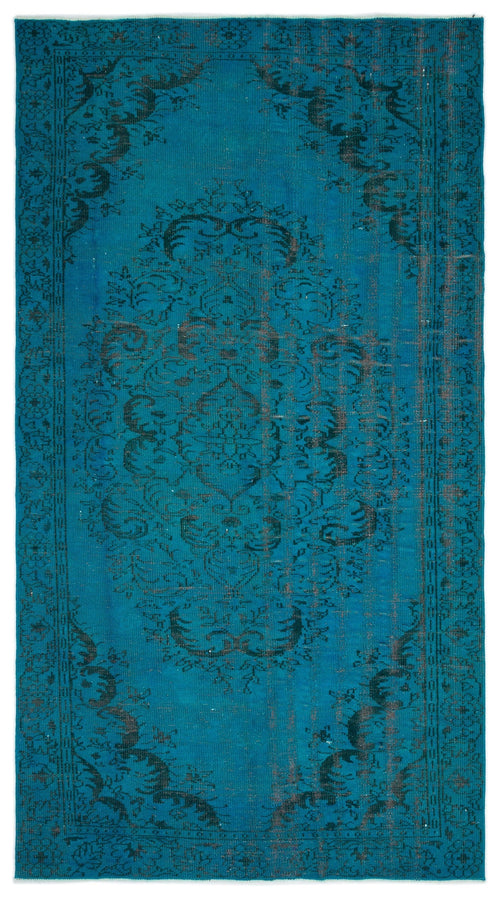 Atina Turquoise Vintage Wool Handmade Area Rug 5'4" x 9'9"