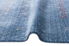 Blue Viscose Rug – Modern Handmade Rug with Authentic Pattern and Soft Texture