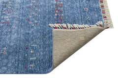 Blue Viscose Rug – Modern Handmade Rug with Authentic Pattern and Soft Texture