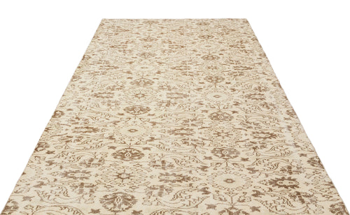 Atina Beige Vintage Wool Handmade Area Rug 5'9" x 8'8"