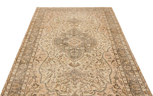 Atina Beige Vintage Wool Handmade Area Rug 5'3" x 8'9"