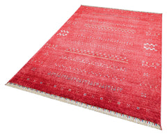 Benevento Red Modern Viscose Handmade Rug