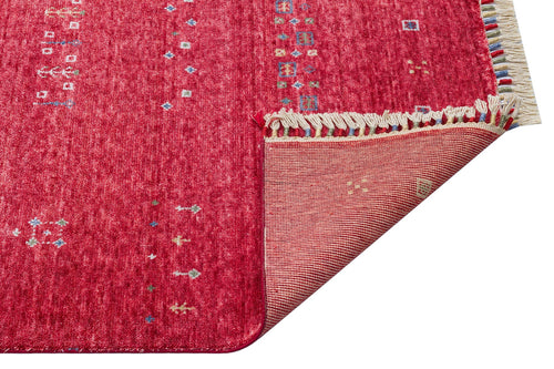 Benevento Red Modern Viscose Handmade Rug