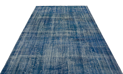 Atina Blue Vintage Wool Handmade Area Rug 6'1" x 10'6"