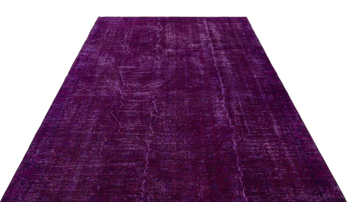 Atina Purple Vintage Wool Handmade Area Rug 6'3" x 9'7"