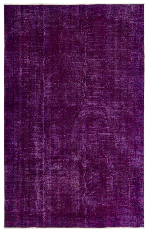 Atina Purple Vintage Wool Handmade Area Rug 6'3" x 9'7"