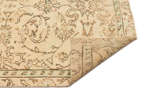 Atina Beige Vintage Wool Handmade Area Rug 4'11" x 8'0"