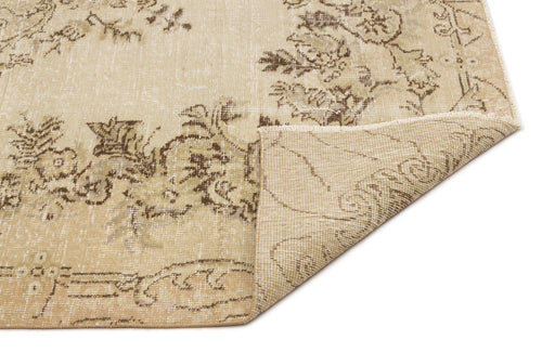 Atina Beige Vintage Wool Handmade Area Rug 5'1" x 8'8"