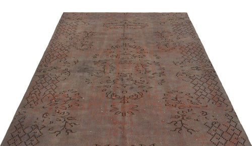 Atina Brown Vintage Wool Handmade Area Rug 5'5" x 8'2"