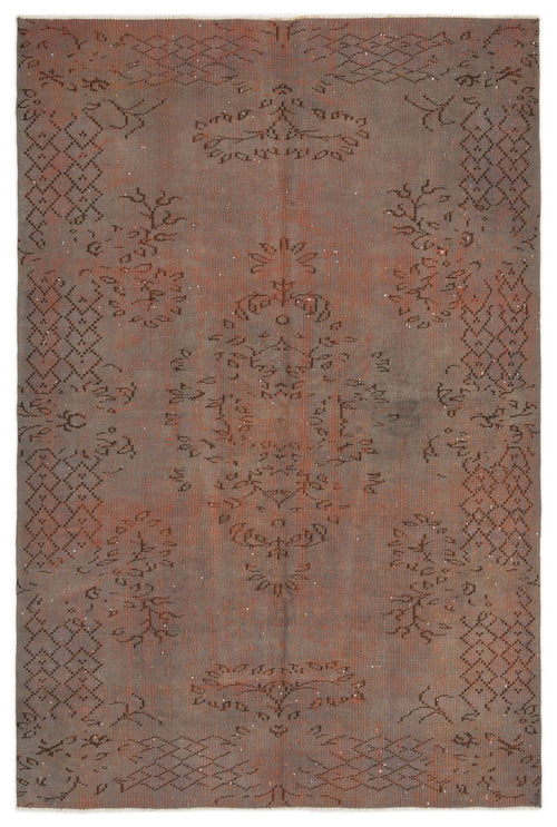 Atina Brown Vintage Wool Handmade Area Rug 5'5" x 8'2"