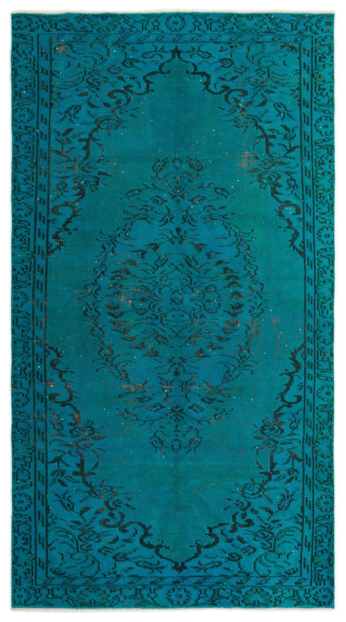Atina Turquoise Vintage Wool Handmade Area Rug 4'8" x 8'6"