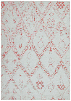 Machine Made Area Rug – Grey Ecru Geometric Cotton Yarn Carpet for Living Room