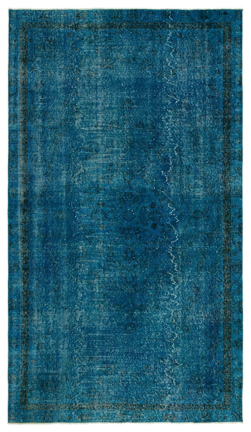 Atina Turquoise Vintage Wool Handmade Area Rug 4'9" x 8'2"