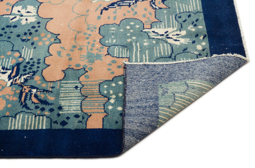 Atina Blue Vintage Wool Handmade Area Rug 3'9" x 6'11"