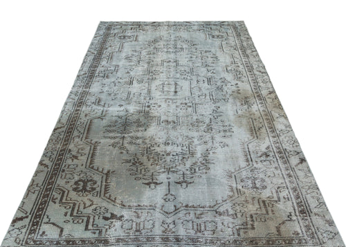 Atina Blue Vintage Wool Handmade Area Rug 5'7" x 8'3"