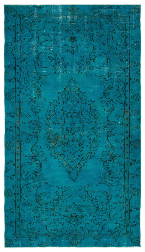 Atina Turquoise Vintage Wool Handmade Area Rug 5'5" x 9'6"