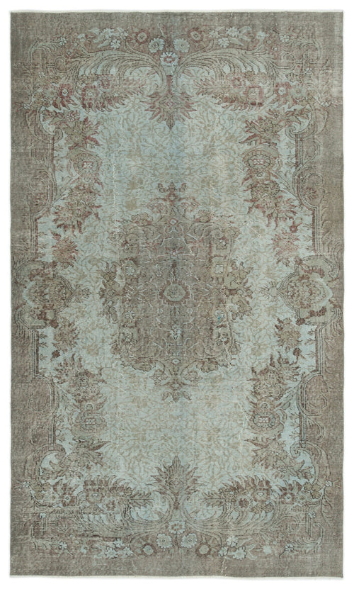 Atina Blue Vintage Wool Handmade Area Rug 5'7" x 9'1"