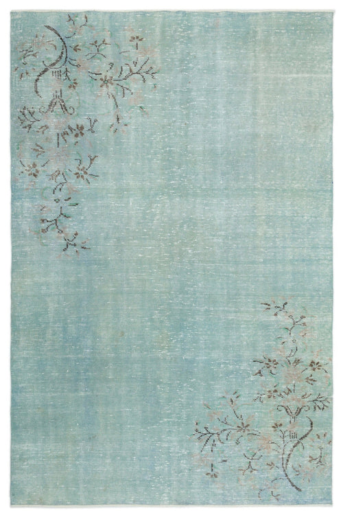 Atina Green Vintage Wool Handmade Area Rug 5'11" x 8'10"