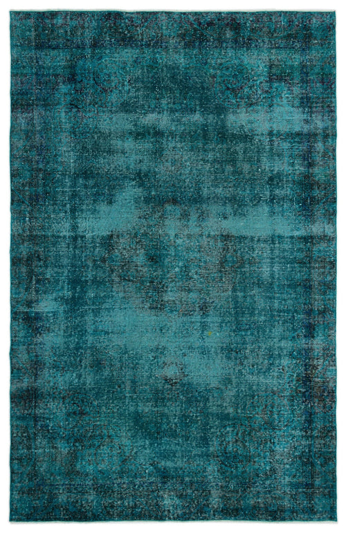 Atina Turquoise Vintage Wool Handmade Area Rug 6'2" x 9'6"