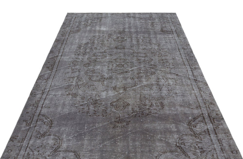 Atina Grey Vintage Wool Handmade Area Rug 5'5" x 9'8"