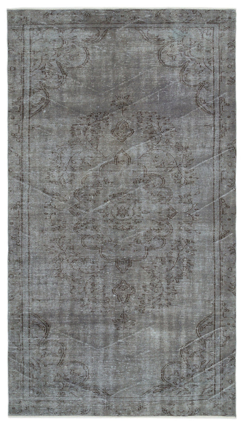 Atina Grey Vintage Wool Handmade Area Rug 5'5" x 9'8"