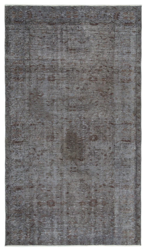 Atina Grey Vintage Wool Handmade Area Rug 5'2" x 8'10"