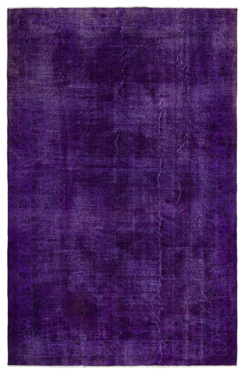 Atina Purple Vintage Wool Handmade Area Rug 6'10" x 10'8"