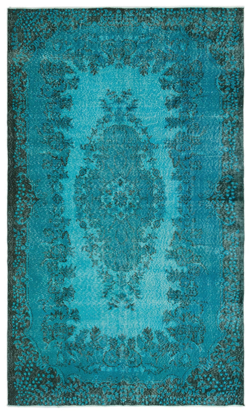 Atina Turquoise Vintage Wool Handmade Area Rug 5'10" x 9'11"