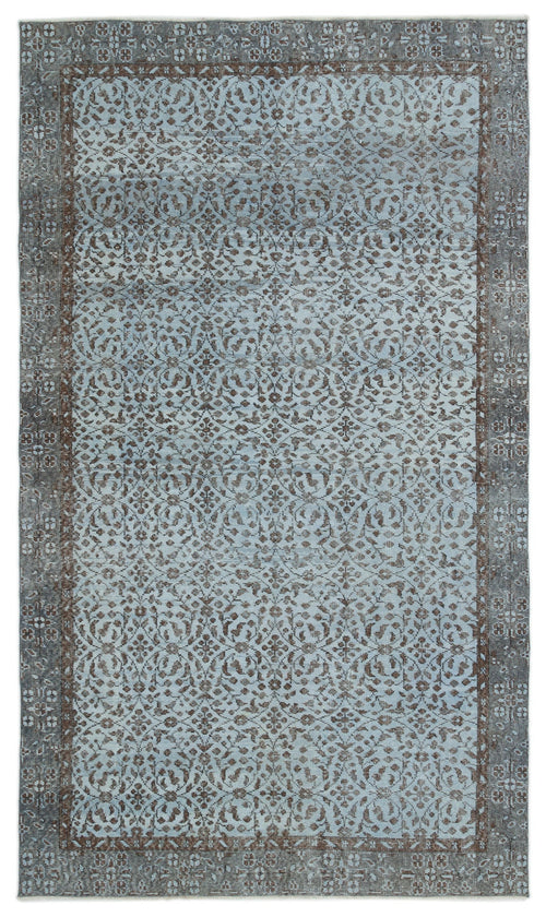 Atina Blue Vintage Wool Handmade Area Rug 5'6" x 9'5"