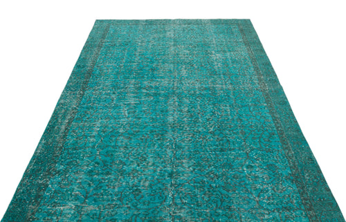 Atina Turquoise Vintage Wool Handmade Area Rug 5'7" x 7'10"