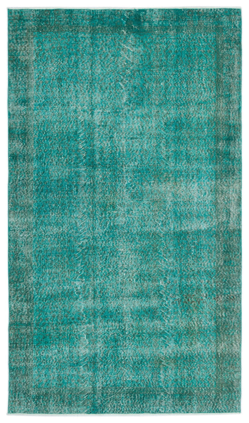 Atina Turquoise Vintage Wool Handmade Area Rug 5'1" x 8'9"