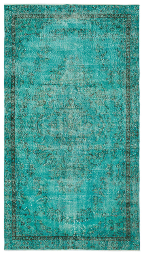 Atina Turquoise Vintage Wool Handmade Area Rug 5'7" x 9'8"
