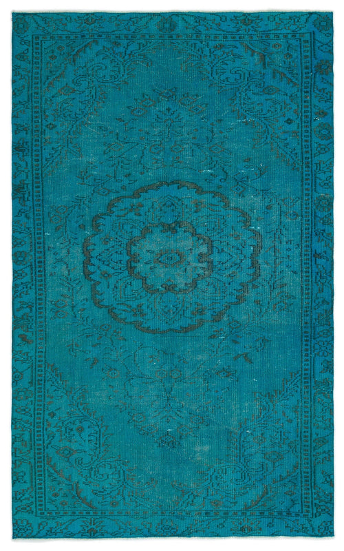 Atina Turquoise Vintage Wool Handmade Area Rug 5'2" x 8'2"