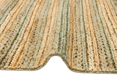 Handmade Jute Rug – Beige Striped Natural Jute Carpet with Soft Texture