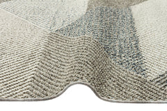Grey Jute Area Rug – Machine Made Geometric Rug with Soft Texture Carpet