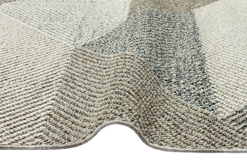Grey Jute Area Rug – Machine Made Geometric Rug with Soft Texture Carpet
