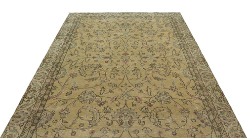 Atina Beige Vintage Wool Handmade Area Rug 5'7" x 9'9"