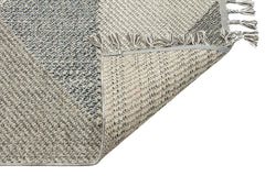 Grey Jute Area Rug – Machine Made Geometric Rug with Soft Texture Carpet
