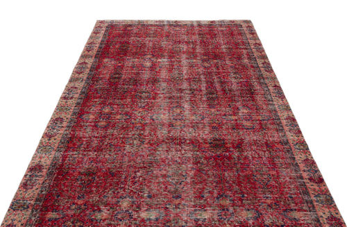 Atina Red Vintage Wool Handmade Area Rug 5'4" x 9'4"