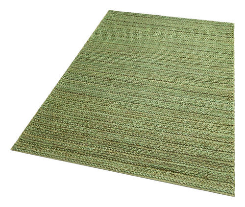 Natural Jute Rug - Hand Woven Soft Green Mat | Eco Friendly Durable Floor Covering